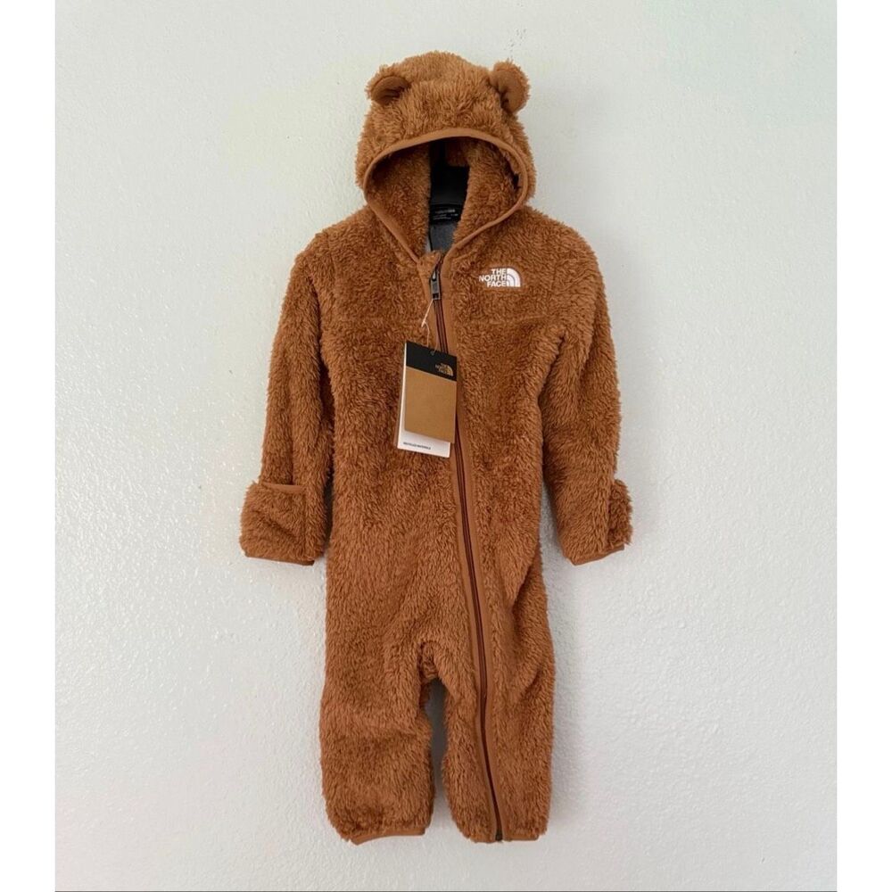 The North Face baby bear one piece fleece sz 12-18 months toasted brown